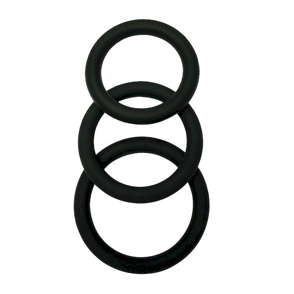 Cock Ring Set, schwarz, Silikon,  Ø4,0, 4,5, 5,0c