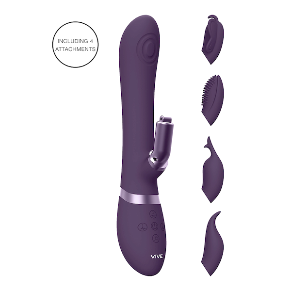 Etsu Rabbit Vibrator purple + 4 clitoral sleeves