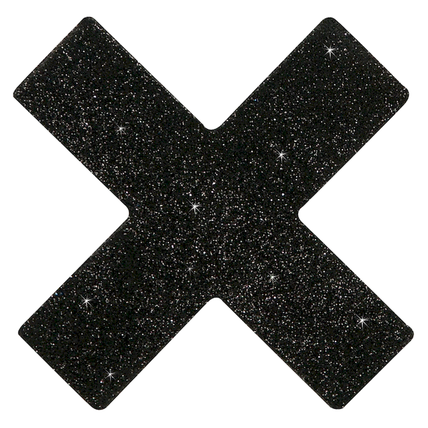 Nippelsticker X, schwarz, 1 Paar, Kreuzform, Kleb
