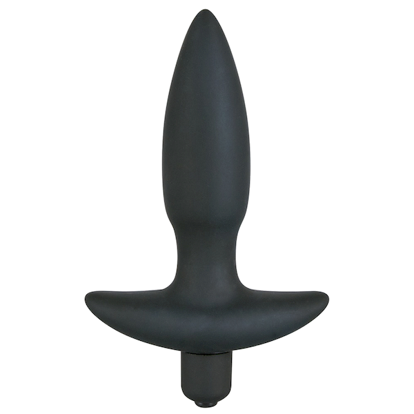 Small Vibrating Analplug, black, Silikon 13cm, Ø1